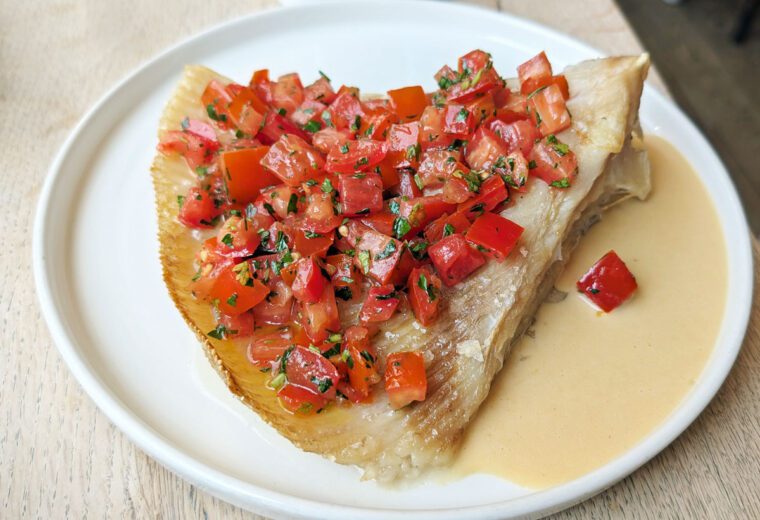Skate wing with sauce vierge and beurre blanc