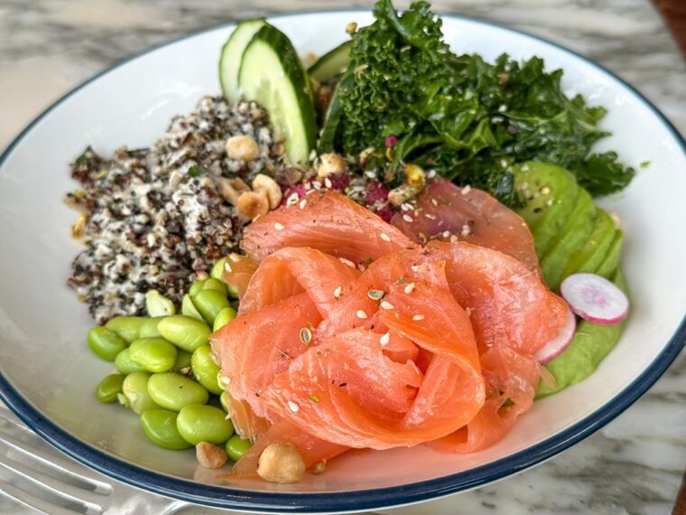 Coppa Club London Bridge salmon lunch bowl