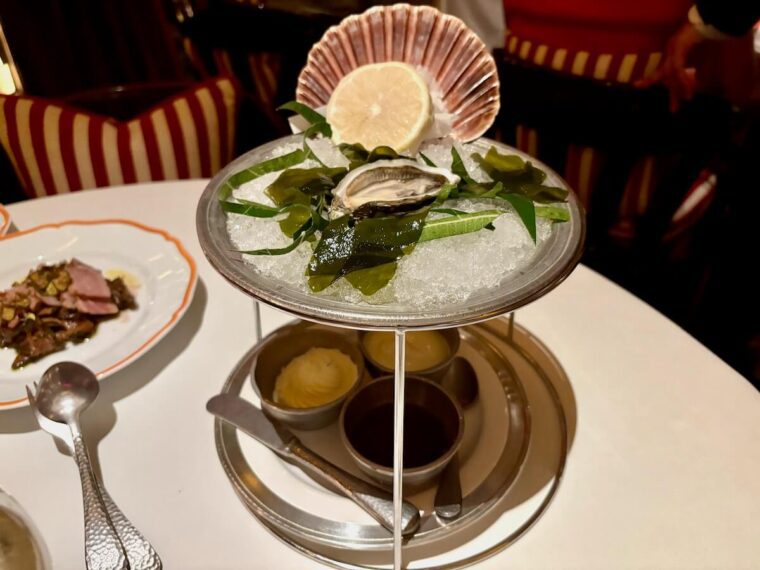 An oyster on a tray at Langosteria London