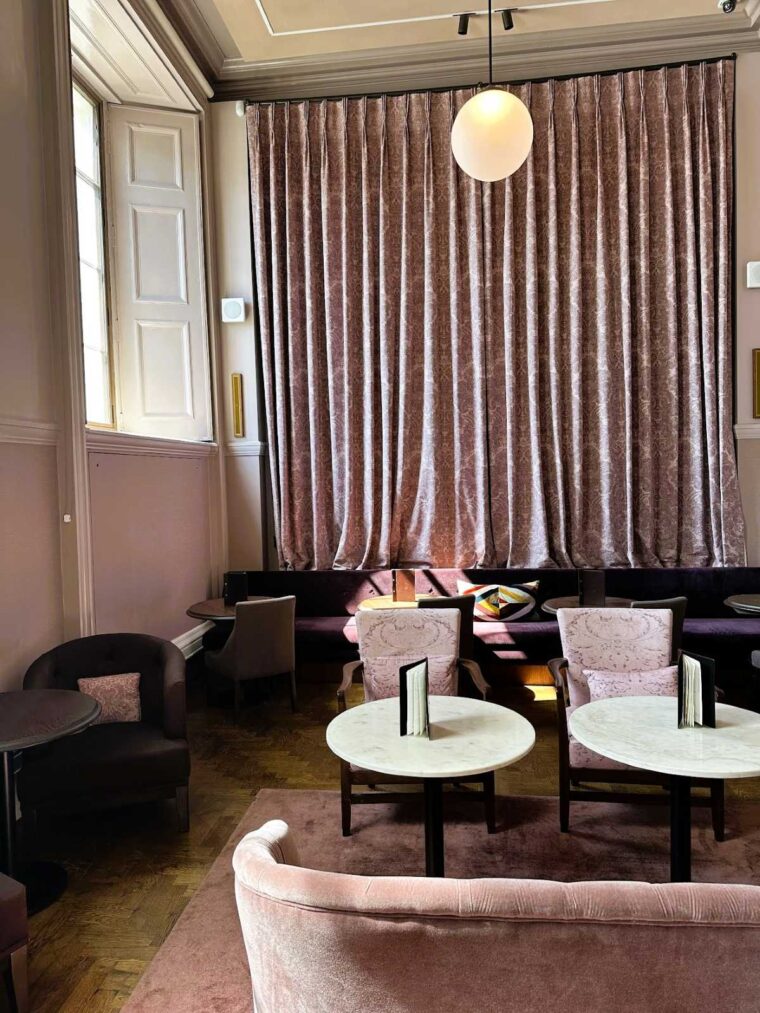The pink room at Supporters' House at The National Gallery