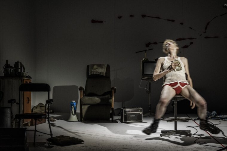 Tilda Swinton as Ella/Max in Man to Man. Photo credit: Ruediger Glatz