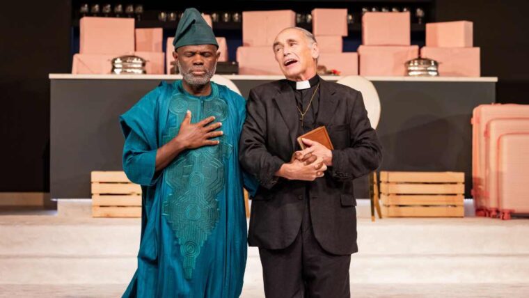 8. Usifu Jalloh (Oga) and Mark Rylance (Pastor Blake) (c) Mark Senior in Tartuffe (Remixed)
