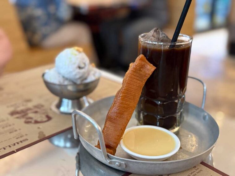 Vietnamese Iced Coffee with Fritter and Condensed Milk at Cô Thành, Covent Garden