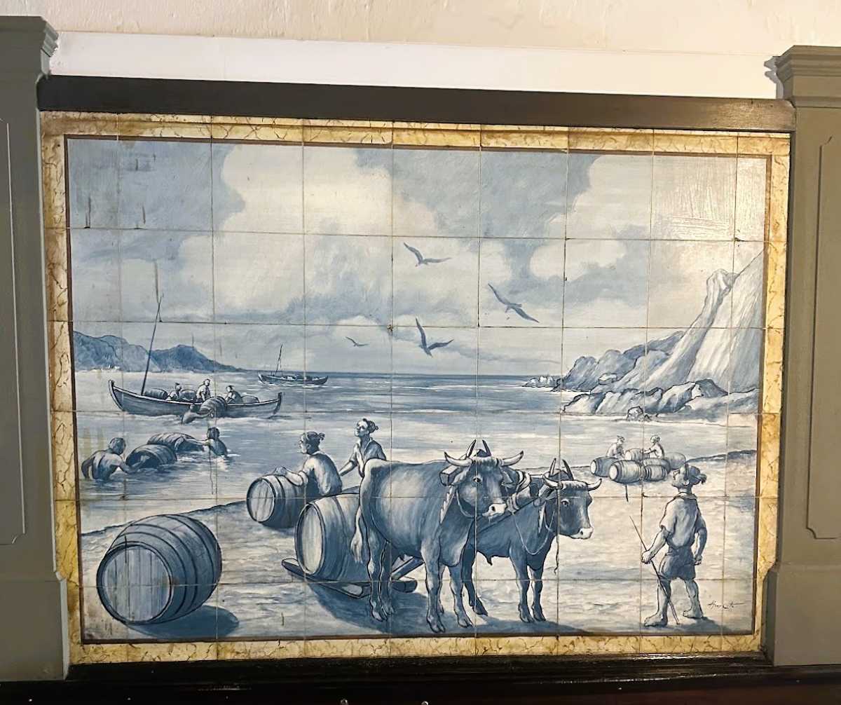 Madeira Wine barrels tiles at Blandy's Wine Lodge Funchal