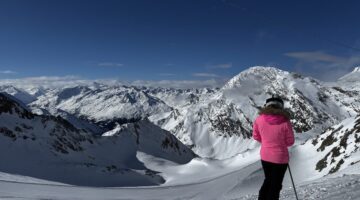 Mountain view on a short ski break to the Stubai Glacier