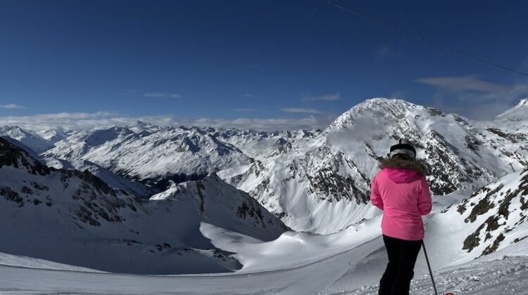 Mountain view on a short ski break to the Stubai Glacier