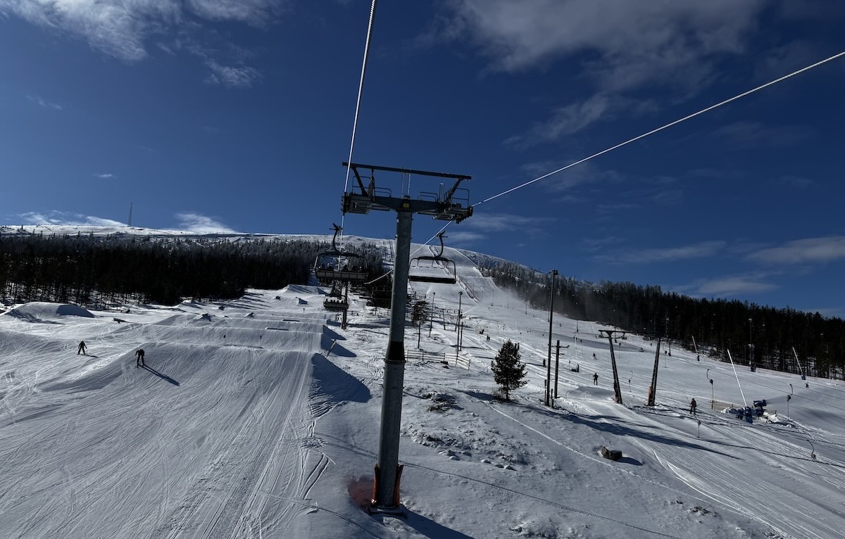 Stöten ski pistes from the chair lift