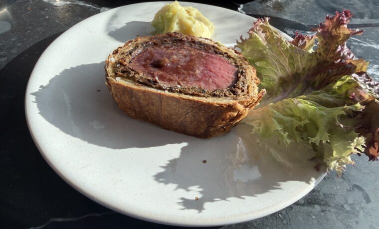 Plated Beef Wellington at Bread Street Kitchen