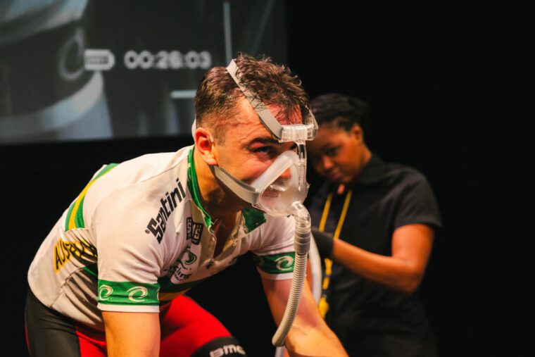 Connor Delves in Cadel lung capacity test - credit Kyle Dax Smith
