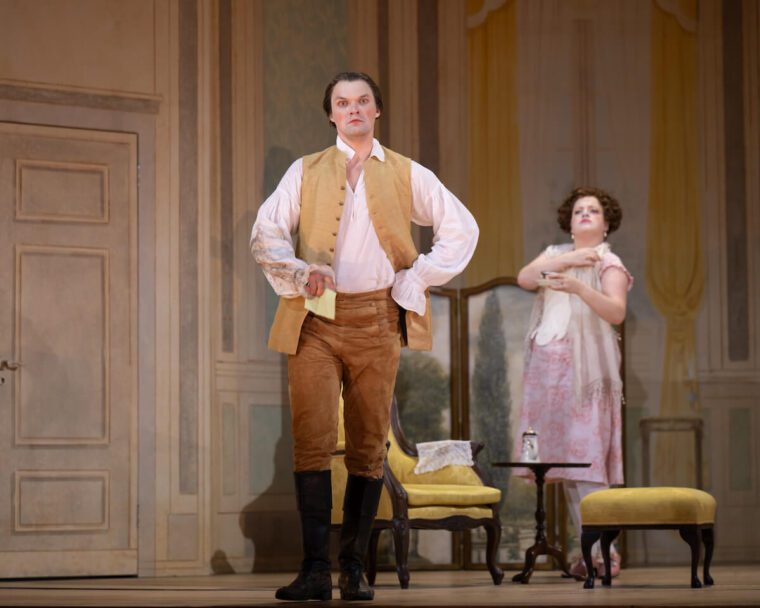 Count Almaviva (Anton Beliaev) and Countess Almaviva (Madeline Boreham). The Marriage of Figaro, Glyndebourne Autumn Season 2026