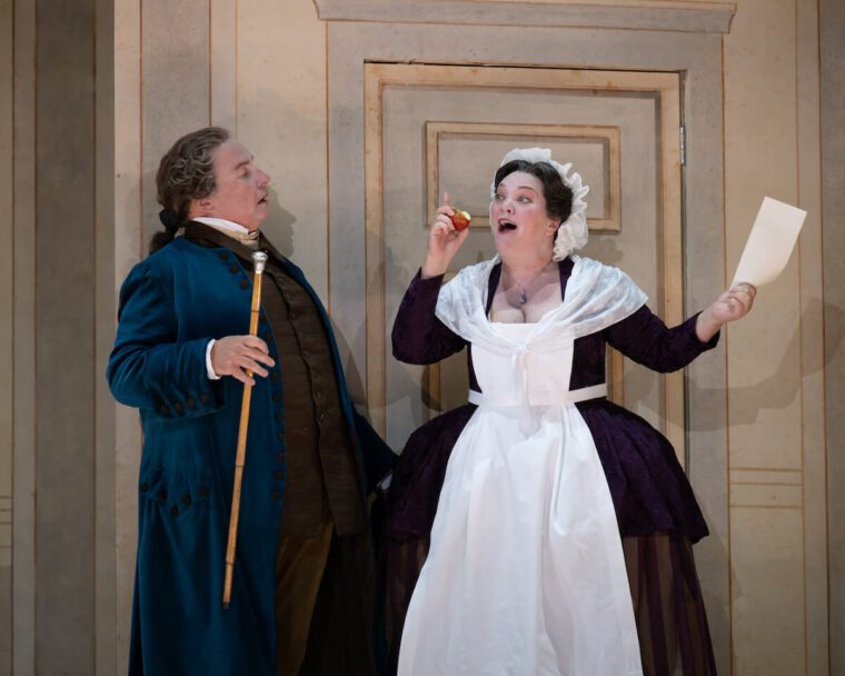 Dr Bartolo (Henry Waddington) and Marcellina (Madeleine Shaw). The Marriage of Figaro, Glyndebourne Autumn Season 2026.jpeg