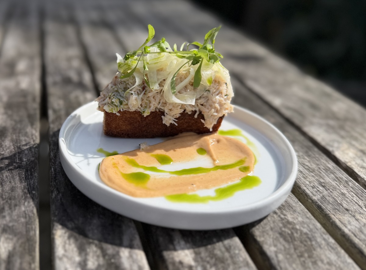 Crab brioche at Ruin Beach Café