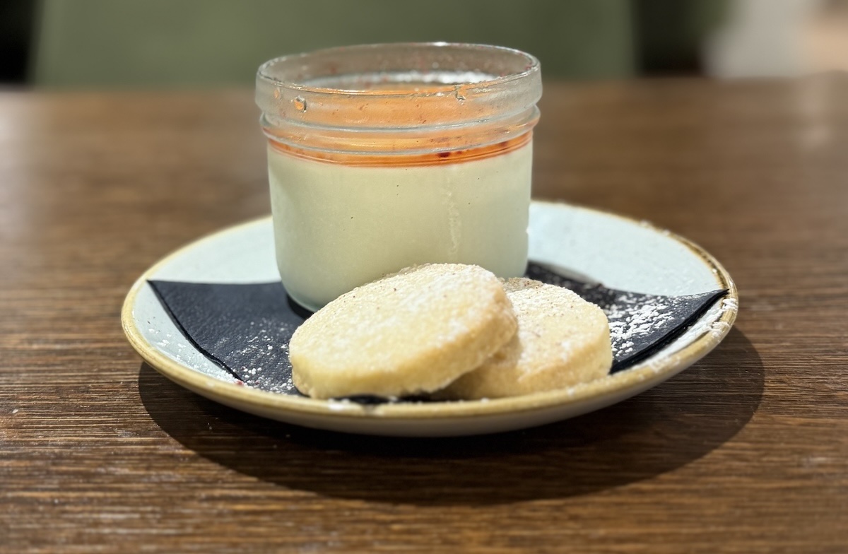 lemon posset dessert at Tregarthen's Hotel