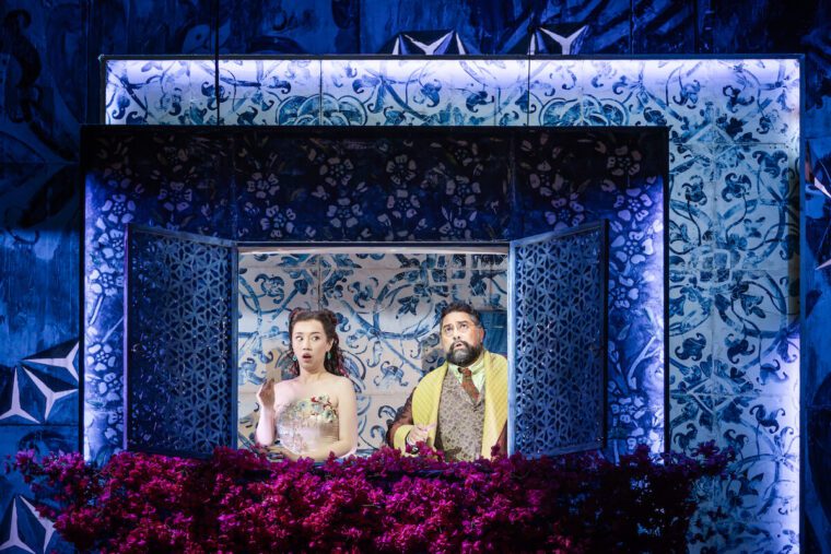Rosina (Hongni Wu) and Dr Bartolo (Fabio Capitanucci). The Barber of Seville, Glyndebourne Autumn Season 2026