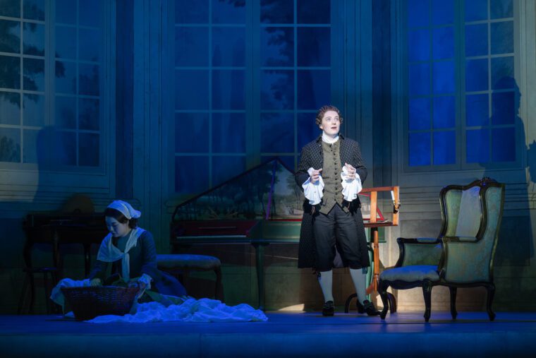 Susanna (Henna Mun) and Cherubino (Rachel Roper). The Marriage of Figaro, Glyndebourne Autumn Season 2026