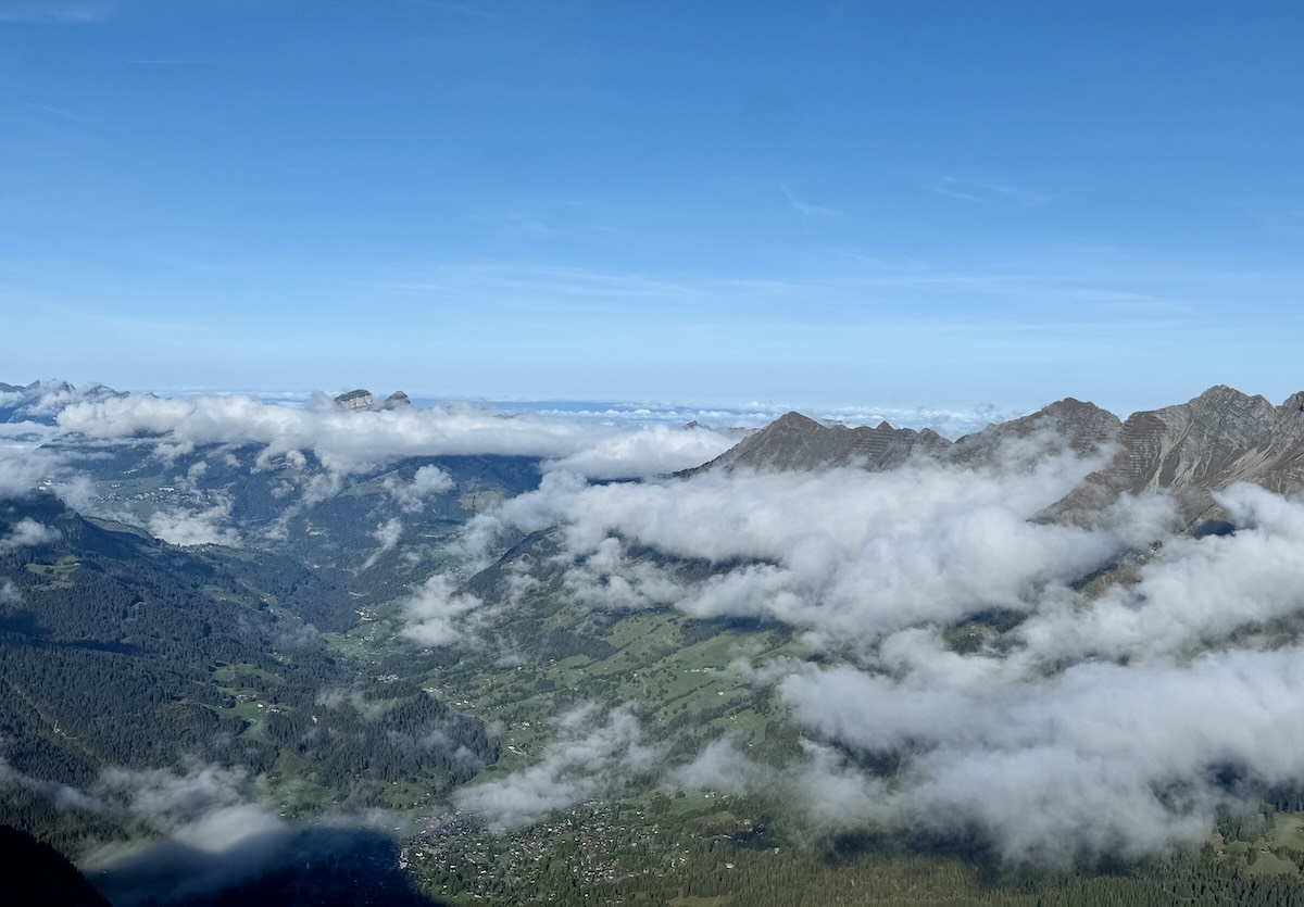 View down from the top of the cable car